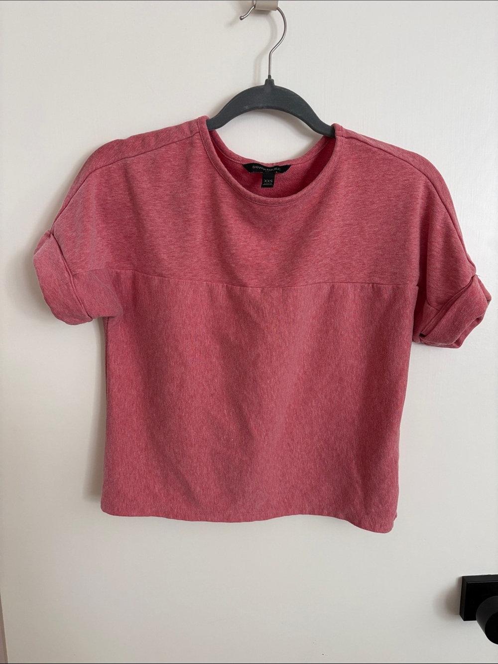 Banana Republic Heathered Rose Short-Sleeve Crewneck Top
